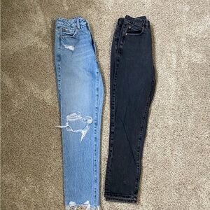 Garage Light Blue and Black Women's Skinny Jeans